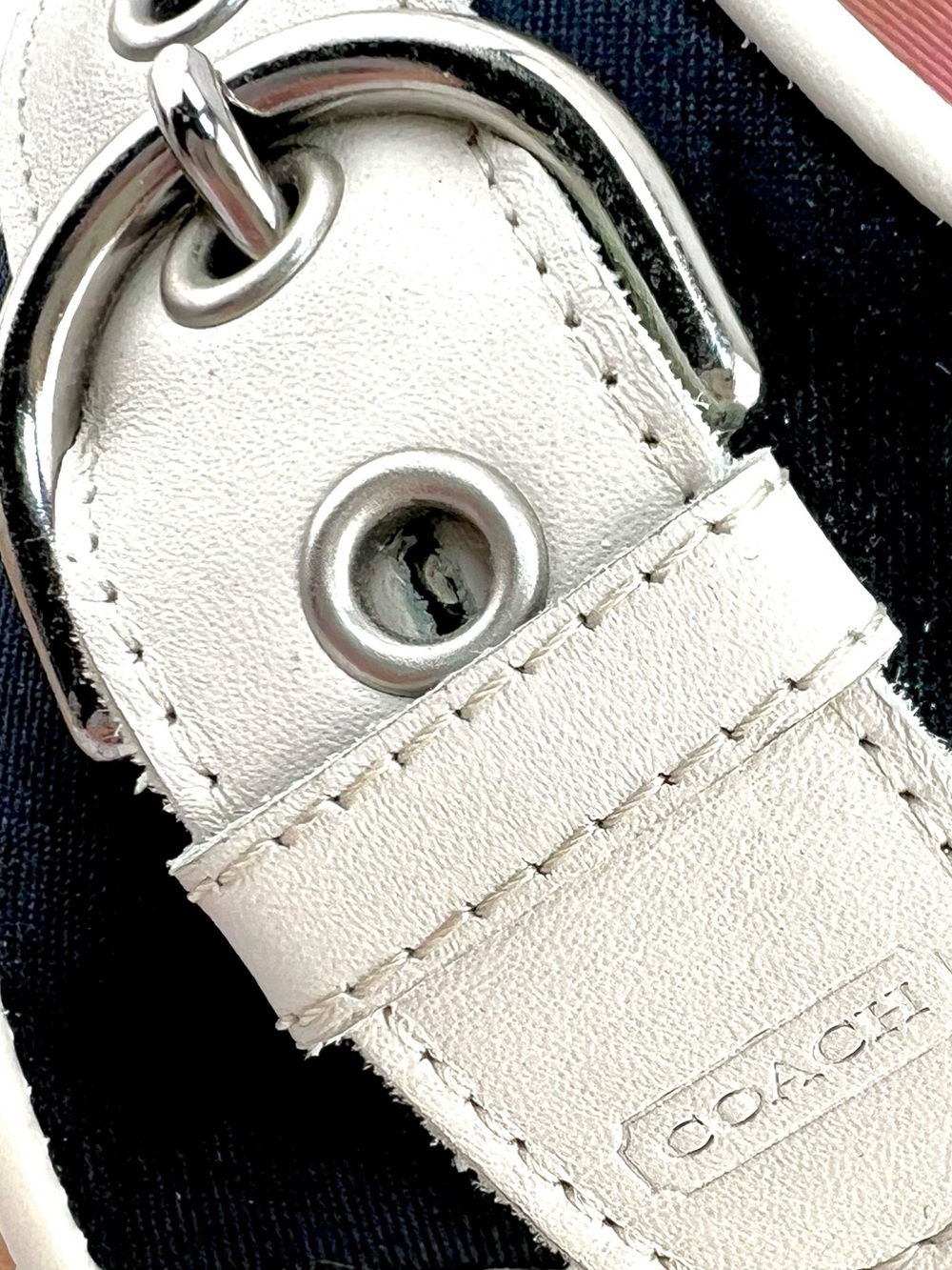 COACH Navy and White Wood Heel Mule Y2K - 7.5 M - Picture 8 of 12